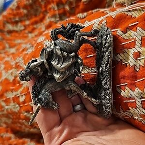 Pewter unicorn rider